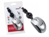 MOUSE GENIUS MICRO TRAVELER PRATA USB COM CABO RETRATIL 1200 DPI